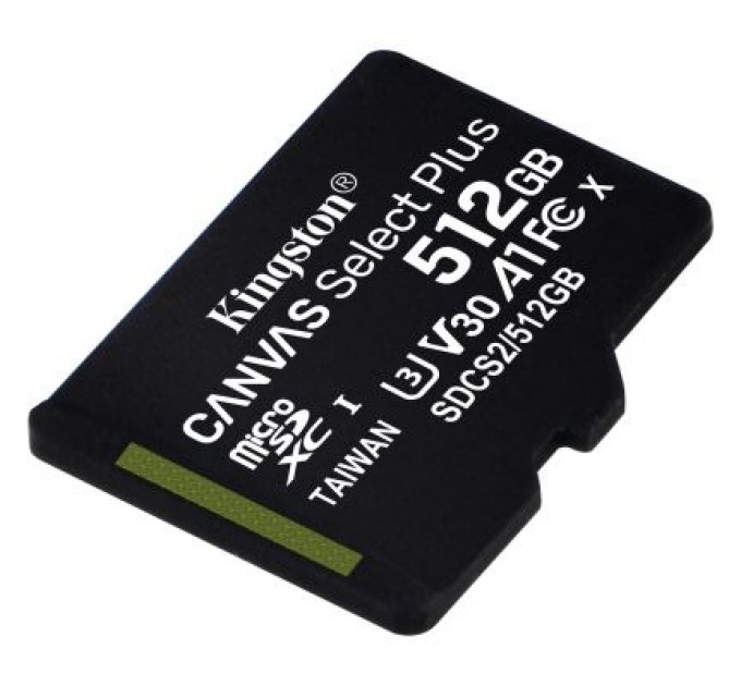 Kingston Карта пам'яті Kingston 512GB microSDXC class 10 UHS-I U3 V30 A1 Canvas Select Plus (SDCS2/512GBSP)