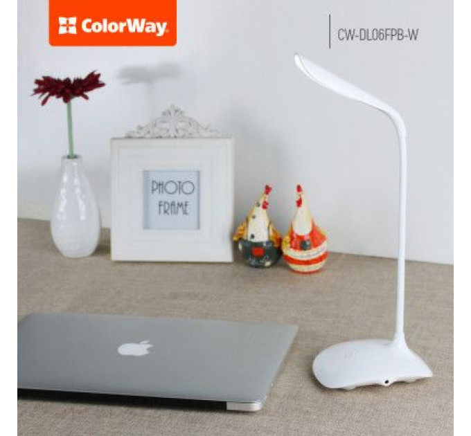 ColorWay Настільна лампа ColorWay LED Portable & Flexible with built-in accumulator 500mAh (CW-DL06FPB-W)
