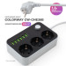 ColorWay Мережевий фільтр живлення ColorWay CW-CHЕ36B, 3 розетки/6USB Black 1.8M (CW-CHE36B)