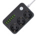 ColorWay Мережевий фільтр живлення ColorWay CW-CHЕ36B, 3 розетки/6USB Black 1.8M (CW-CHE36B)