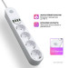 ColorWay Мережевий фільтр живлення ColorWay CW-CHE44W, 4 розетки/4USB White 2M (CW-CHE44W)