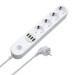 ColorWay Мережевий фільтр живлення ColorWay CW-CHE44W, 4 розетки/4USB White 2M (CW-CHE44W)