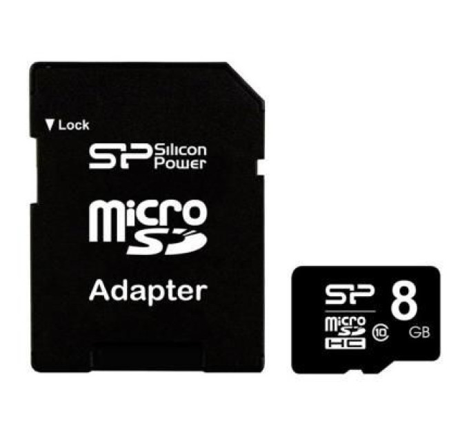 Silicon Power Карта пам'яті Silicon Power 8GB microSD class 10 (SP008GBSTH010V10SP)