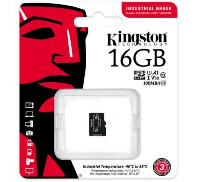 Карта пам'яті Kingston 16GB microSDHC class 10 UHS-I V30 A1 (SDCIT2/16GBSP)