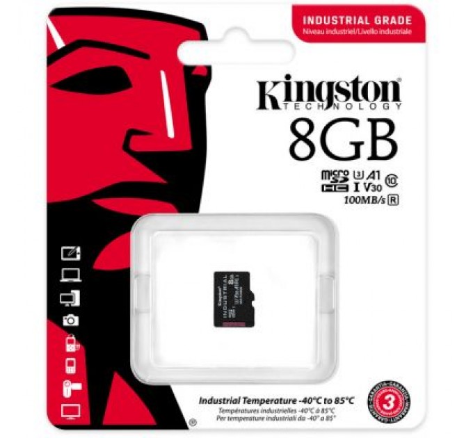 Карта пам'яті Kingston 8GB microSDHC class 10 UHS-I V30 A1 (SDCIT2/8GBSP)