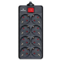 REAL-EL Мережевий фільтр живлення REAL-EL REAL-EL RS-8 PROTECT, 3m, black (EL122300022)
