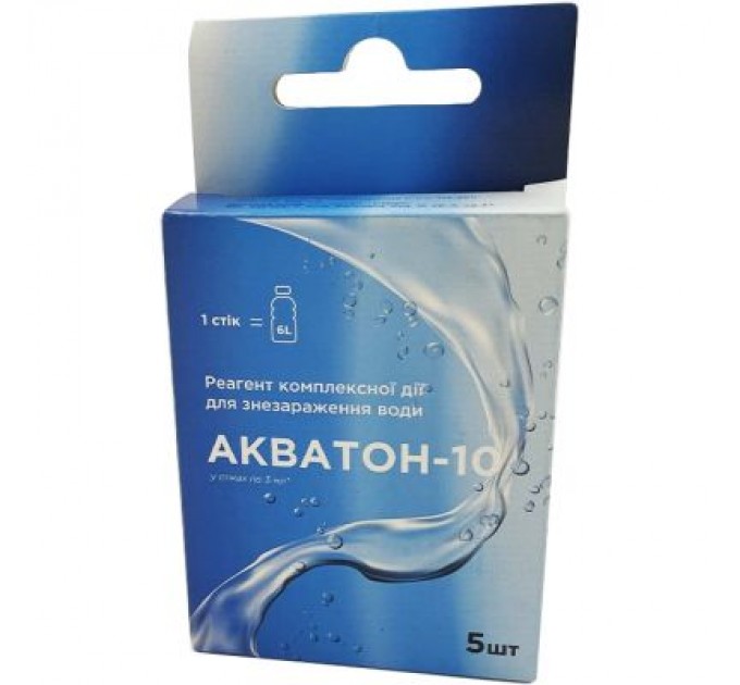 Poputchik Засіб для знезараження води Poputchik "Акватон-10" 5 шт Box (52-037-IS)