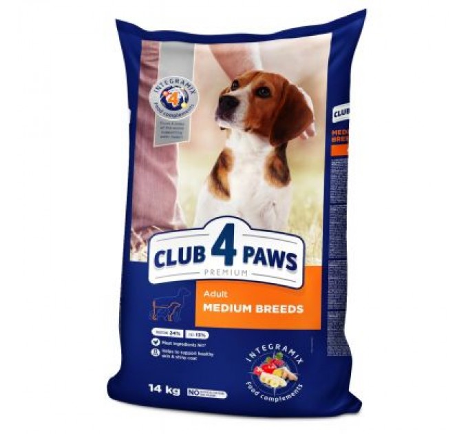 Club 4 Paws Сухий корм для собак Club 4 Paws Преміум. Для середніх порід 14 кг (4820083909719)