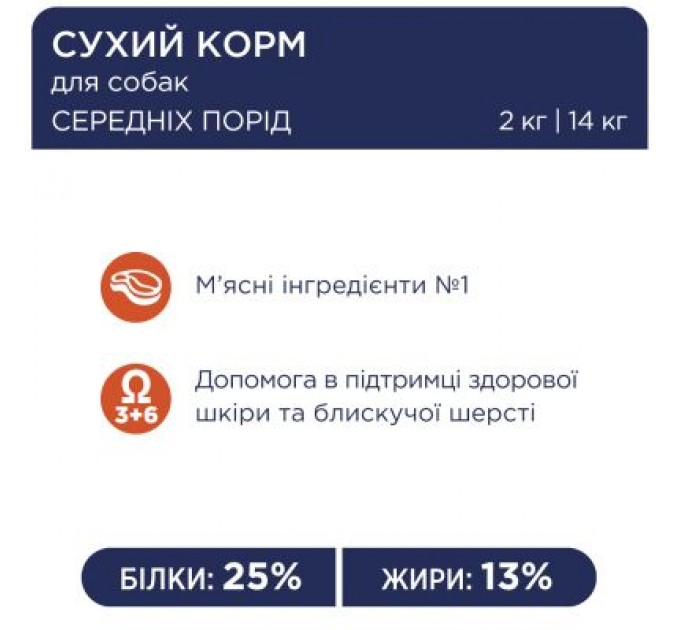 Club 4 Paws Сухий корм для собак Club 4 Paws Преміум. Для середніх порід 14 кг (4820083909719)