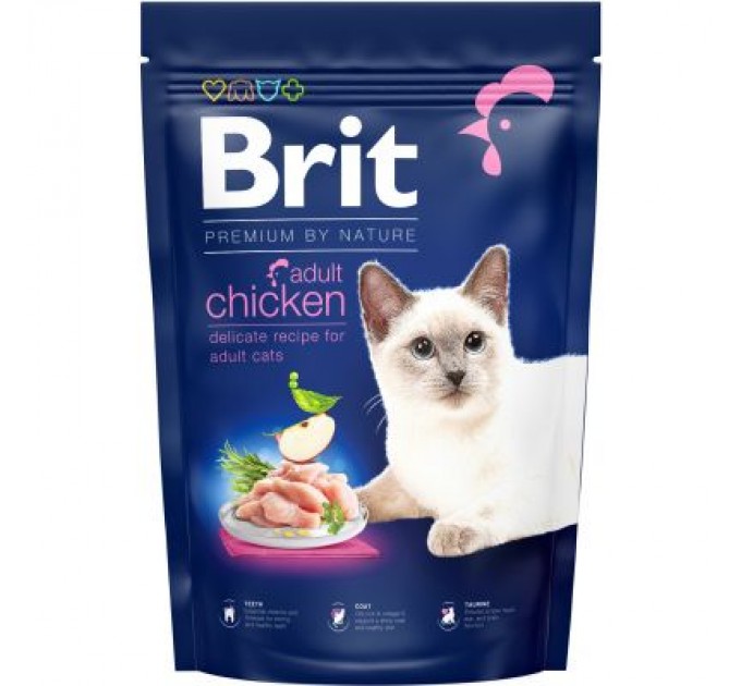 Brit Premium Сухий корм для кішок Brit Premium by Nature Cat Adult Chicken 1.5 кг (8595602553129)