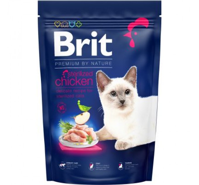 Сухий корм для кішок Brit Premium by Nature Cat Sterilised 1.5 кг (8595602553150)
