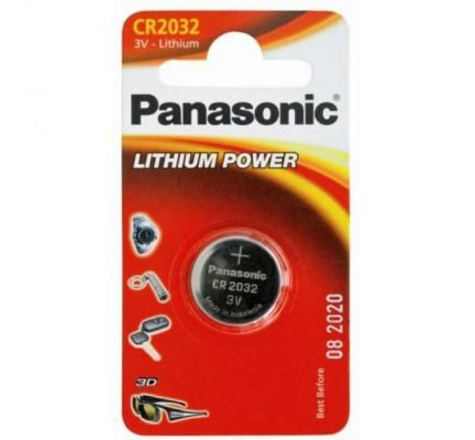 Panasonic Батарейка Panasonic CR 2032 Lithium * 1 (CR-2032EL/1B)