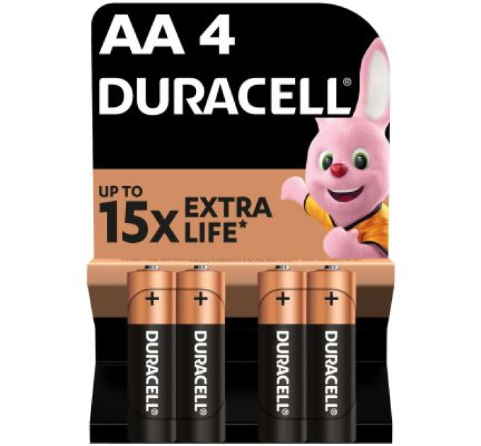 Duracell Батарейка Duracell AA лужні 4 шт. в упаковці (5000394052536 / 81551270)