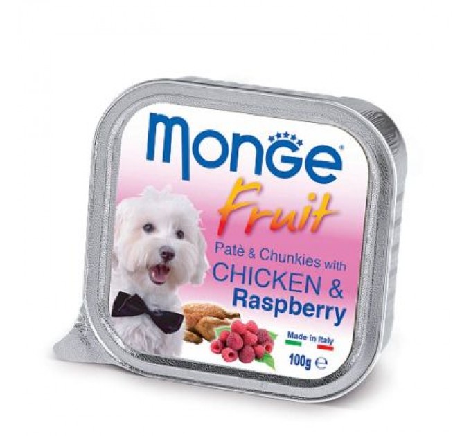 Monge Консерви для собак Monge DOG FRUIT курка з малиною 100 г (8009470013215)