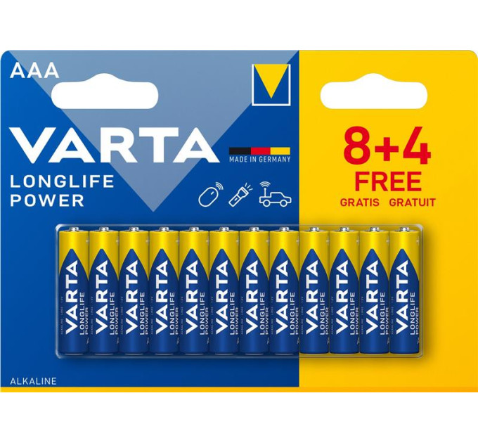Varta Батарейка Varta AAA Varta LongLife Power * 12 (8+4) (04903121472)