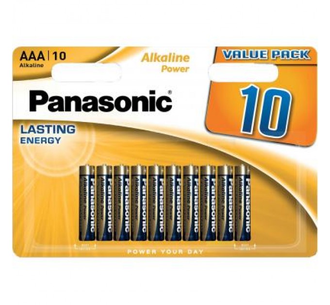 Panasonic Батарейка Panasonic AAA LR03 Alkaline Power * 10 (LR03REB/10BW)