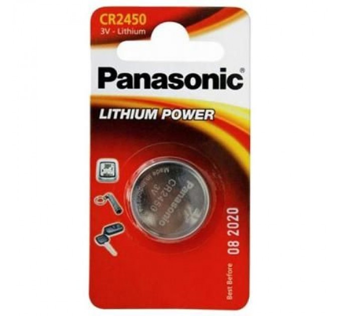 Panasonic Батарейка Panasonic CR 2450 * 1 LITHIUM (CR-2450EL/1B)