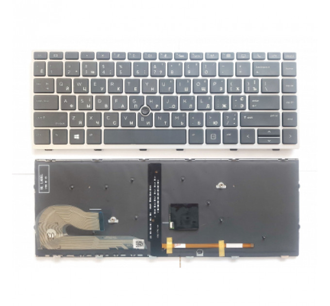 Клавіатура ноутбука HP EliteBook 840 G5 черная с серебр TP подсв UA (A46177)