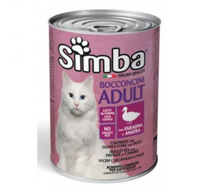 Simba Консерви для котів Simba Cat Wet цесарка з качкою 415 г (8009470009515)