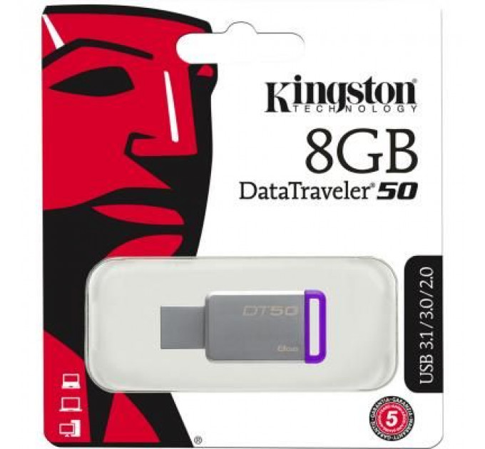 USB флеш накопичувач Kingston 8GB DT50 USB 3.1 (DT50/8GB)