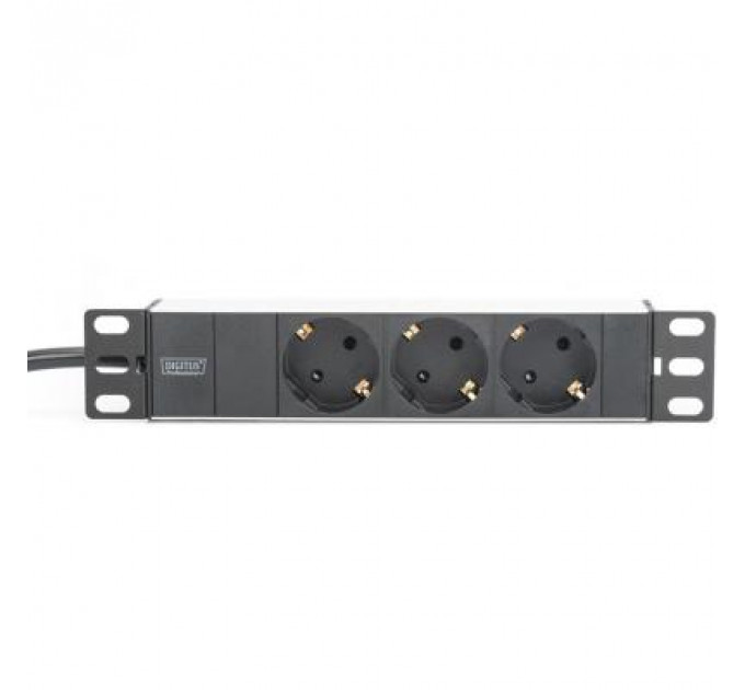 Силовий блок 10" 1U, 16A, 230V 3xSchuko, вилка Schuko Digitus (DN-95411)