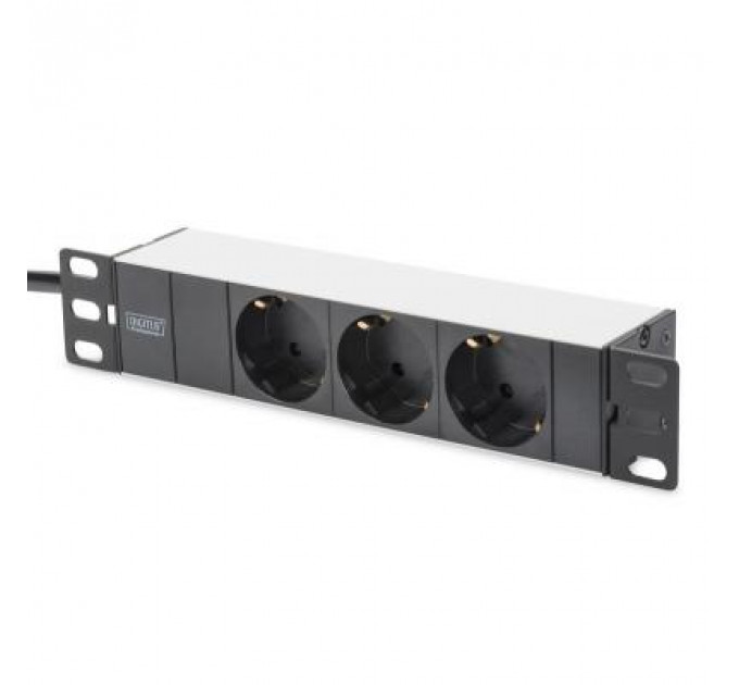 Силовий блок 10" 1U, 16A, 230V 3xSchuko, вилка Schuko Digitus (DN-95411)