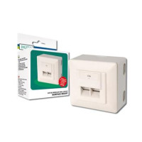 Комп'ютерна розетка Digitus 2xRJ45 FTP, для відкритої проводки (DN-9002-N)