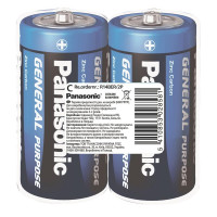 Батарейка Panasonic C (R14) GENERAL PURPOSE TRAY ZINK-CARBON * 2 (R14BER/2P)