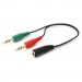 Cablexpert Кабель мультимедійний Jack 3.5mm female 4-pin to 2x Jack 3.5mm male 0.2m Cablexpert (CCA-418)