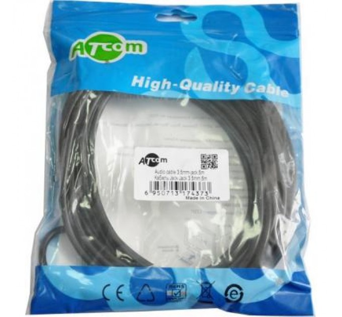 Кабель мультимедійний mini Jack-mini Jack (male-male) 5 м, пакет Atcom (17437)