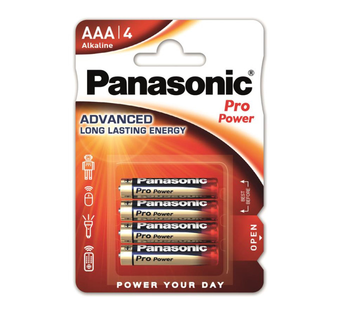 Panasonic Батарейка Panasonic AAA LR03 Pro Power * 4 (LR03XEG/4BP)