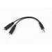Cablexpert Кабель мультимедійний Jack 3.5mm M to 2 x Jack 3.5mm F 0.1m Cablexpert (CCA-415-0.1M)