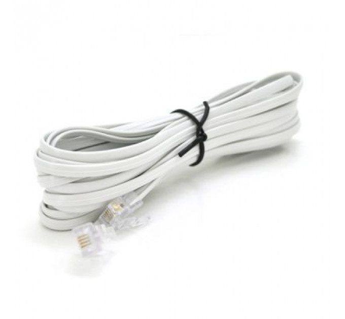 Патч-корд телефонний 10м RJ11 (6P4C) Voltronic (PC-10,0W)