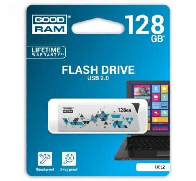 USB флеш накопичувач Goodram 128GB UCL2 Click White USB 2.0 (UCL2-1280W0R11)