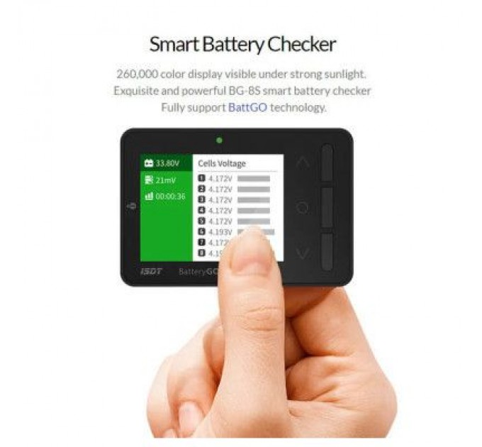 Тестер для акумуляторів iSDT BG-8S Battery Meter (HP0015.0013)