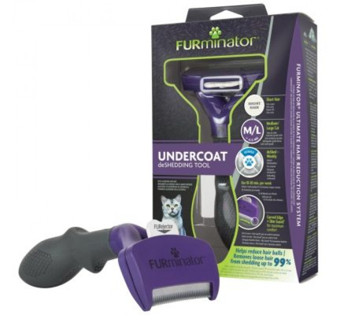 FURminator Фурмінатор для тварин FURminator для котів з короткою шерстю розмір M-L (4048422141259)