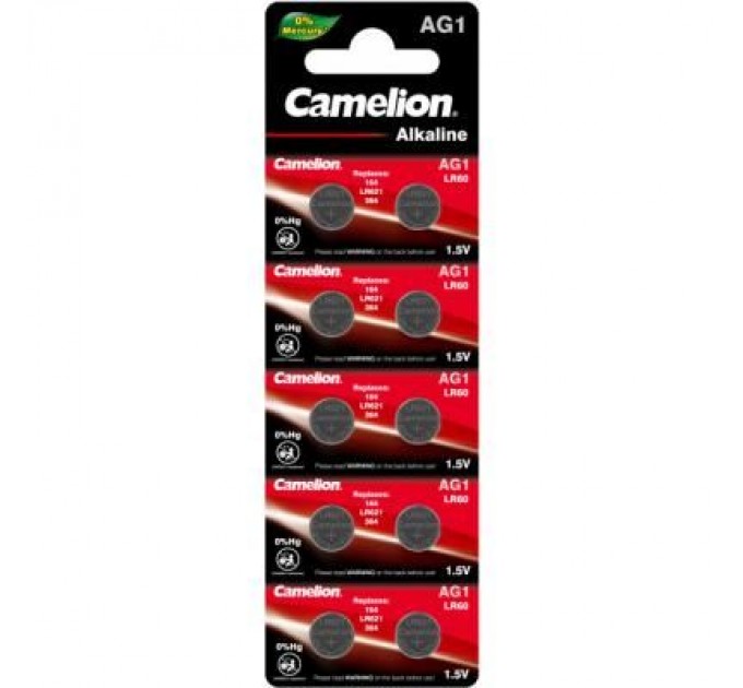 Батарейка AG1 / LR621 / LR60 Alkaline * 10 Camelion (AG1-BP10)