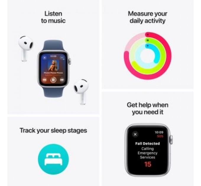 Apple Смарт-годинник Apple Watch SE 2024 GPS 40mm Starlight Aluminium Case with Starlight Sport Band - S/M (MXEF3QH/A)