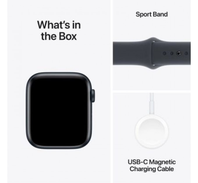 Apple Смарт-годинник Apple Watch SE 2024 GPS 44mm Midnight Aluminium Case with Midnight Sport Band - S/M (MXEJ3QH/A)