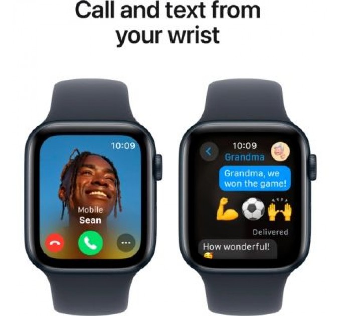 Apple Смарт-годинник Apple Watch SE 2024 GPS 44mm Midnight Aluminium Case with Midnight Sport Band - S/M (MXEJ3QH/A)