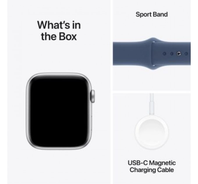 Apple Смарт-годинник Apple Watch SE 2024 GPS 44mm Silver Aluminium Case with Denim Sport Band - M/L (MXER3QH/A)
