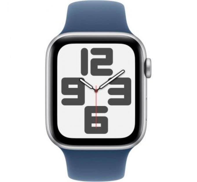 Apple Смарт-годинник Apple Watch SE 2024 GPS 44mm Silver Aluminium Case with Denim Sport Band - M/L (MXER3QH/A)