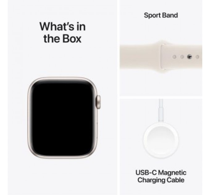Apple Смарт-годинник Apple Watch SE 2024 GPS 44mm Starlight Aluminium Case with Starlight Sport Band - M/L (MXEV3QH/A)