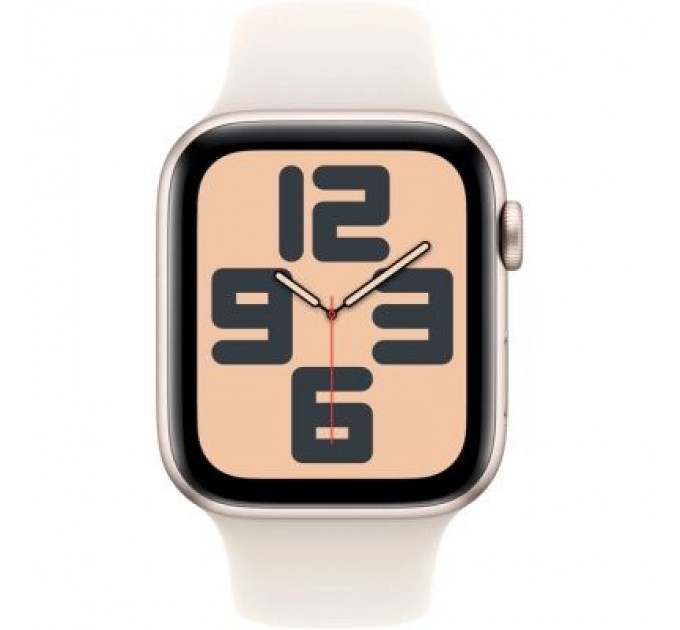 Apple Смарт-годинник Apple Watch SE 2024 GPS 44mm Starlight Aluminium Case with Starlight Sport Band - M/L (MXEV3QH/A)
