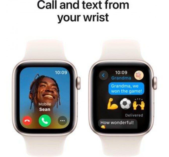 Apple Смарт-годинник Apple Watch SE 2024 GPS 44mm Starlight Aluminium Case with Starlight Sport Band - M/L (MXEV3QH/A)