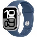 Apple Смарт-годинник Apple Watch Series 10 GPS 42mm Silver Aluminium Case with Denim Sport Band - M/L (MWWC3QH/A)
