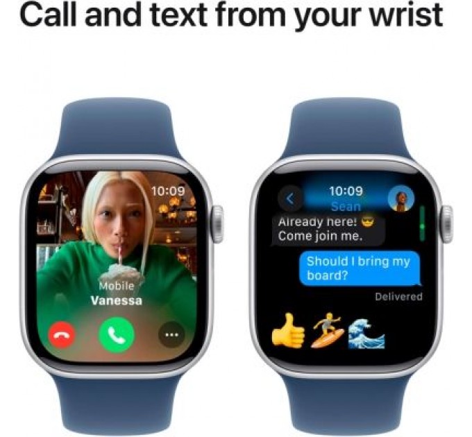 Apple Смарт-годинник Apple Watch Series 10 GPS 42mm Silver Aluminium Case with Denim Sport Band - M/L (MWWC3QH/A)