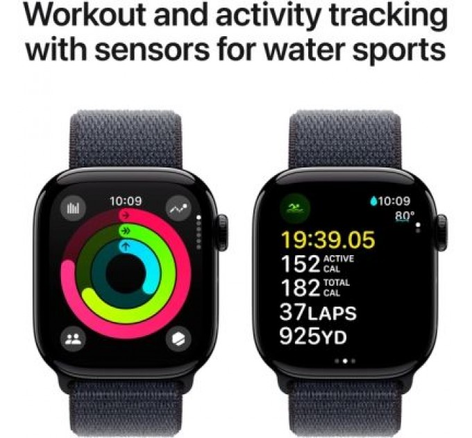 Apple Смарт-годинник Apple Watch Series 10 GPS 42mm Jet Black Aluminium Case with Ink Sport Loop (MWWG3QH/A)