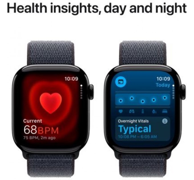 Apple Смарт-годинник Apple Watch Series 10 GPS 42mm Jet Black Aluminium Case with Ink Sport Loop (MWWG3QH/A)