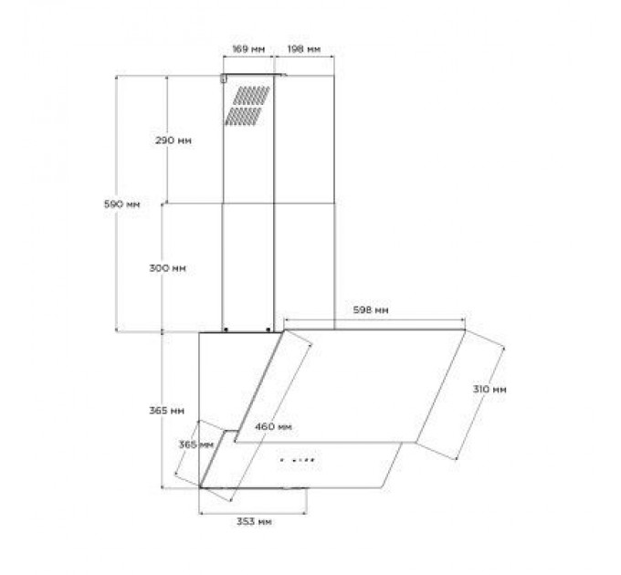 Pyramida Витяжка кухонна Pyramida ND 835 BL